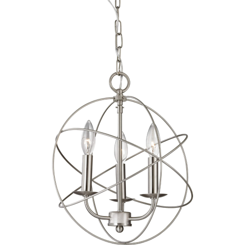 Williamsport 13"W 3 Light Chandelier in Brushed Nickel