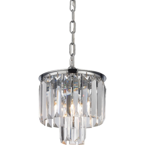 Palacial 1 Light Ceiling Pendant Light in Polished Chrome & Clear Crystals