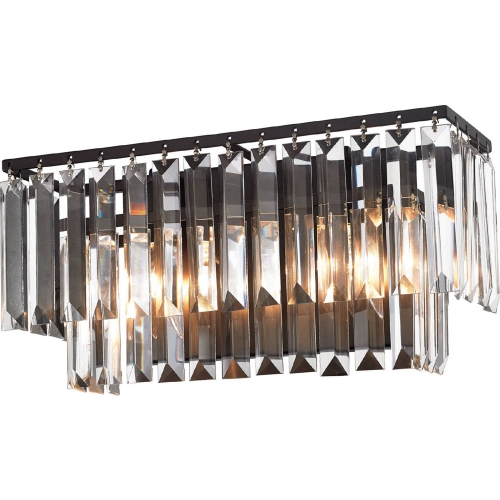 Palacial 2 Light Bathroom Vanity Light in Oil Rubbed Bronze & Clear Crystals