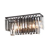 Palacial 2 Light Bathroom Vanity Light in Oil Rubbed Bronze & Clear Crystals