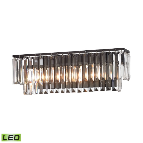 Palacial 3 Light LED Bathroom Vanity Light in Oil Rubbed Bronze & Clear Crystals