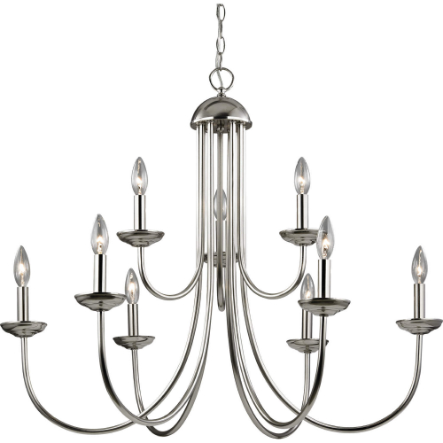 Williamsport 34"W 9 Light Chandelier in Brushed Nickel