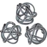 Grey Glass Knot Sculpture (Set of 3)