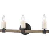 Stone Manor 21"W 3 Light Vanity Light in Black, Aspen Metal & Stone