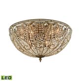 Elizabethan 10 Light LED Flush Mount Light in Dark Bronze w/ Clear Crystals