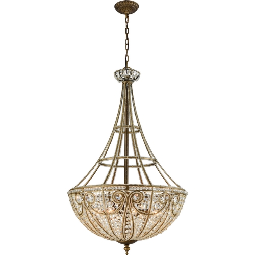 Elizabethan 8 Light Pendant in Dark Bronze with Clear Crystals