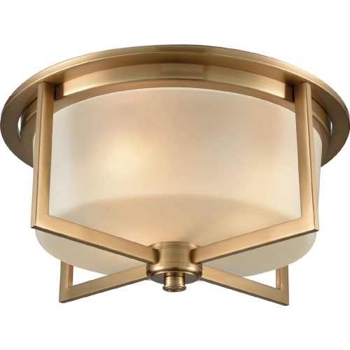 Vancourt 3 Light Flush in Satin Brass w/ Frosted Glass