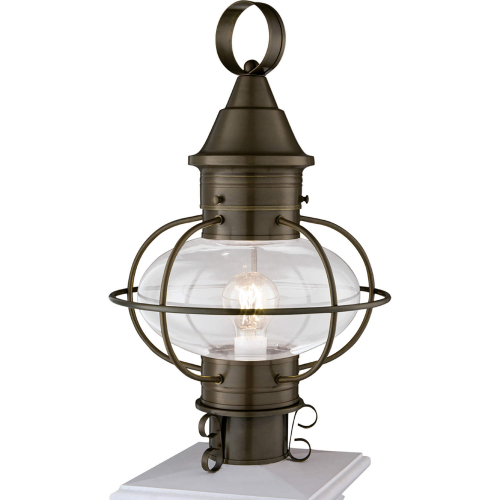 Classic Onion Outdoor Post Lantern in Sienna & Clear Glass