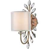 Asbury 16"H 1 Light Wall Sconce in Aged Silver & Crystal