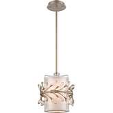 Asbury 9" Wide 1 Light Mini Pendant in Aged Silver & Crystal