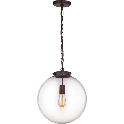 Gramercy 1 Light Ceiling Pendant Light in Oil Rubbed Bronze & Clear Glass