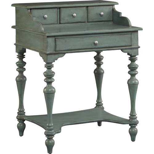 Cecilia Phone Desk in Hand Painted Turquoise & Gray