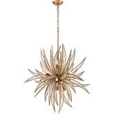 Naples 34"W 11 Light Chandelier in Matte Gold & Crystal