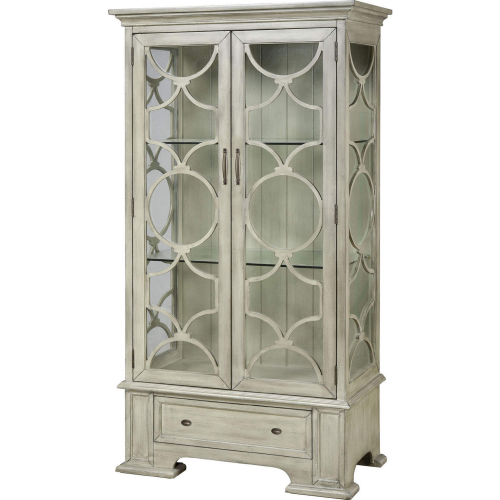 Vieux Carre Cabinet in Gray Finish & Glass