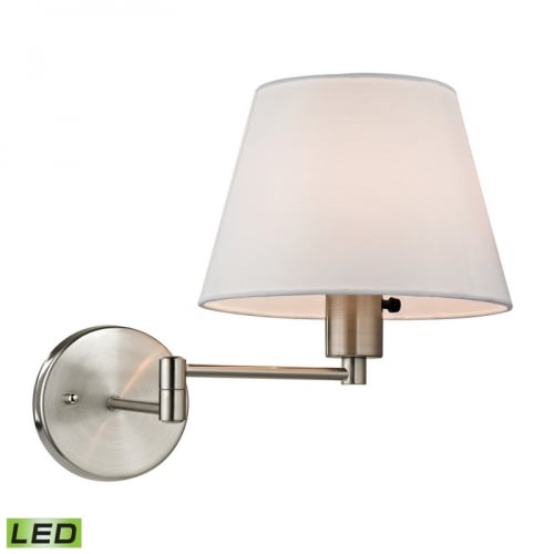 Avenal 1 Light Swingarm Wall Sconce in Brushed Nickel w/ Shade (LED)