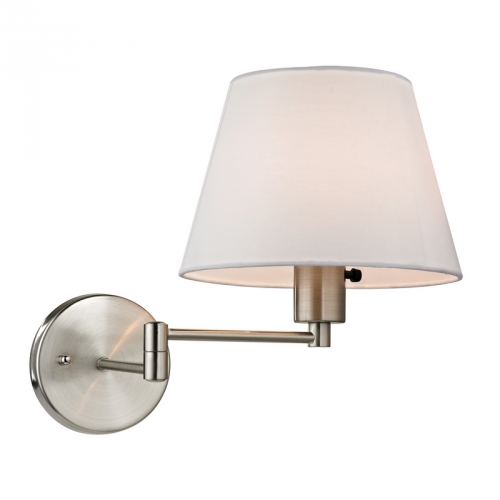 Avenal 1 Light Swingarm Wall Sconce in Brushed Nickel w/ Shade