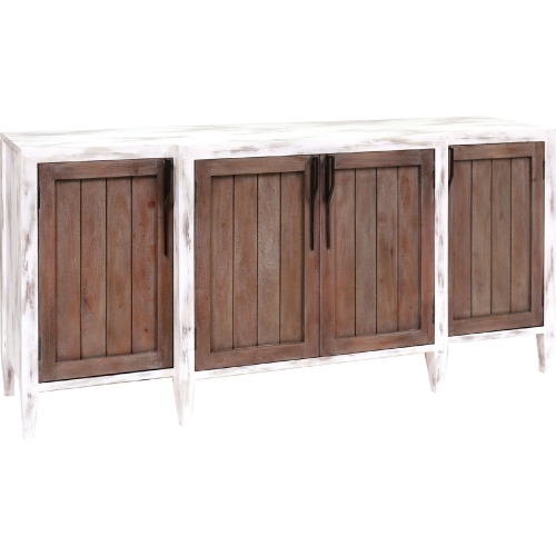 Wilder Credenza Cabinet in Weathered White & Wood