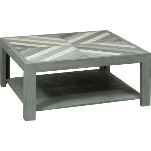 Wagner Coffee Table in Green, Gray & White Pattern Wood