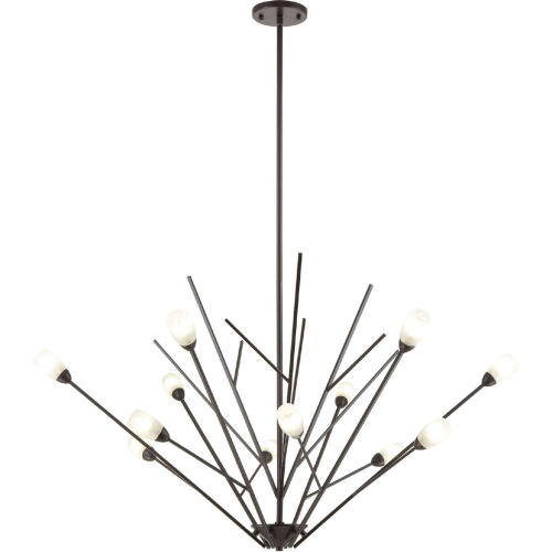 Ocotillo 44"W 12 Light Chandelier in Oil Rubbed Bronze & Glass