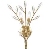 Flora Grace 20"H 2 Light Wall Sconce in Champagne Gold & Crystal Cut Glass