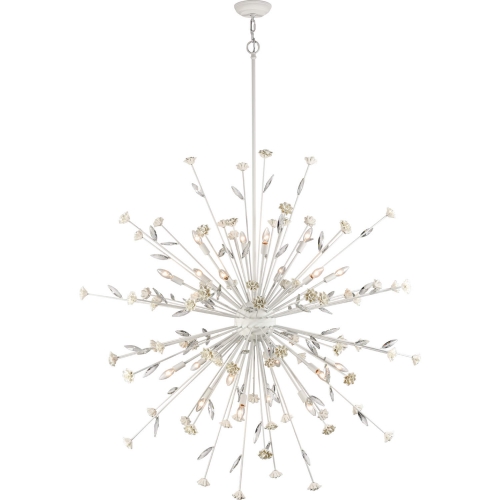 Adelaide 59.5"W 20 Light Chandelier in Textured White Steel & Crystal