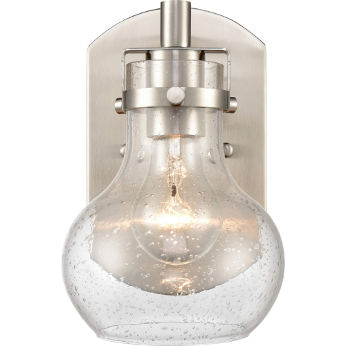 Salamanca 5.5"W 1 Light Vanity Light in Satin Nickel & Seeded Glass