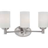 Pittman 19"W 3 Light Vanity Light in Brushed Nickel & Etched Opal Glass