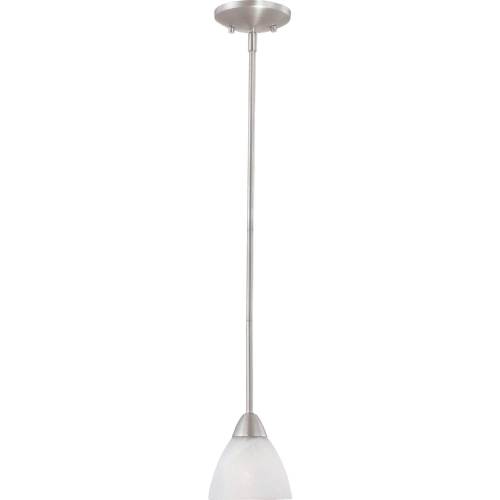 Tia 5.25"W 1 Light Ceiling Pendant Light in Matte Nickel & White Frosted Glass