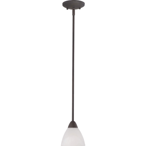 Tia 5.25"W 1 Light Ceiling Pendant Light in Painted Bronze & White Frosted Glass