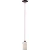 Pittman 5"W 1 Light Ceiling Pendant Light in Sienna Bronze & Etched Opal Glass