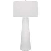 Obelisk 36"H 1 Light Table Lamp in White Painted Glass