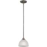 Bristol Lane 1 Light Ceiling Pendant Light in Brushed Nickel & White Glass