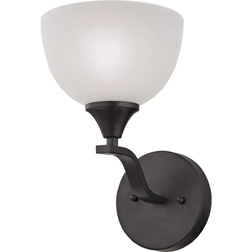 Bristol Lane 1 Light Vanity Light in Oil Rubbed Bronze & White Glass