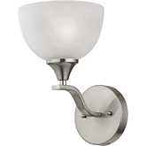 Bristol Lane 1 Light Vanity Light in Brushed Nickel & White Glass