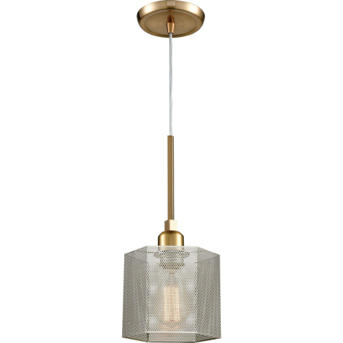 Compartir 6"W 1 Light Ceiling Pendant Light in Brass & Polished Nickel