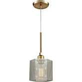 Compartir 6"W 1 Light Ceiling Pendant Light in Brass & Polished Nickel