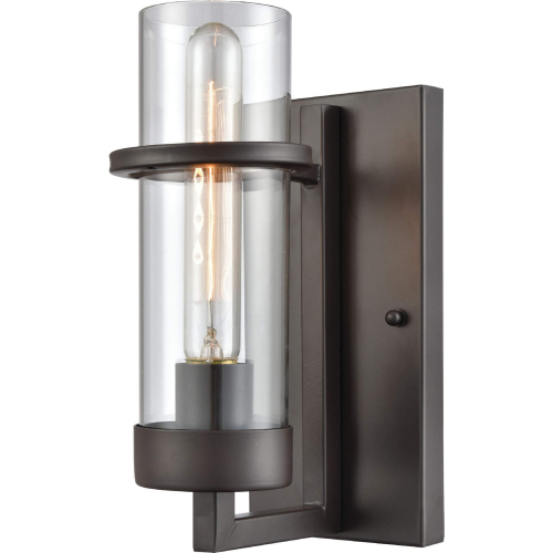 Holbrook 10"H 1 Light Wall Sconce in Oil Rubbed Bronze & Clear Blown Glass