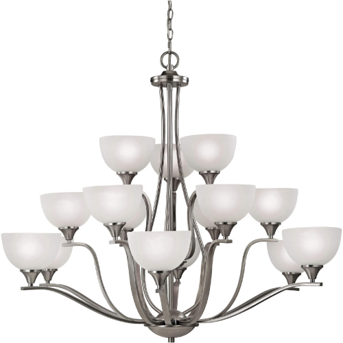 Bristol Lane 15 Light Chandelier in Oil Rubbed Bronze & White Glass