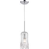 Hand Formed Glass 5"W 1 Light Ceiling Pendant Light in Polished Chrome