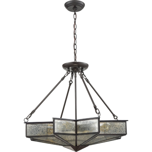 Decostar 4 Light Chandelier in Oil Rubbed Bronze & Mercury Glass