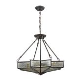 Decostar 4 Light Chandelier in Oil Rubbed Bronze & Mercury Glass