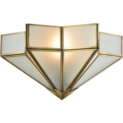 Decostar 1 Light Wall Sconce in Brushed Brass w/ Frosted Glass