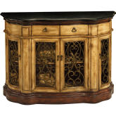 Canterbury Cabinet in Antique Tan & Walnut w/ Black Granite Top