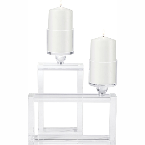 Cubic Candle Holder in Clear Crystal