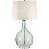 Glass 28"H 1 Light Table Lamp in Green Seeded Glass & Acrylic