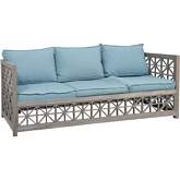 Vincent Lattice Outdoor Sofa Cushions in Sea Green Fabric (Set of 6)