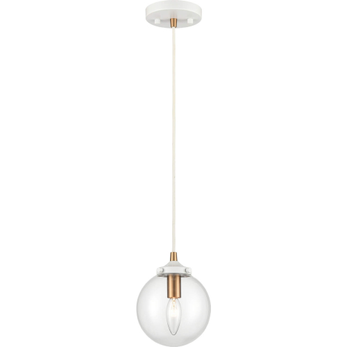 Boudreaux 6"W 1 Light Ceiling Pendant Light in White & Glass