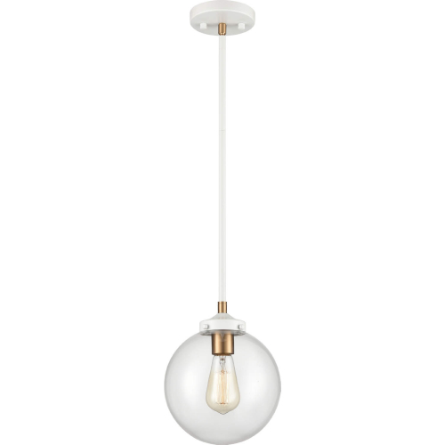 Boudreaux 8"W 1 Light Ceiling Pendant Light in White & Glass