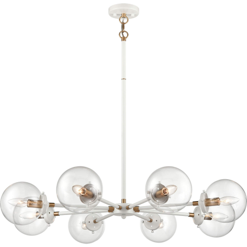 Boudreaux 36"W 8 Light Chandelier in White & Glass