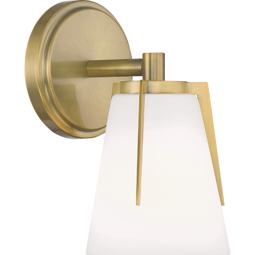 Allure Bath 1 Vanity Light in Antique Brass & Opal Glass & Opal Glass